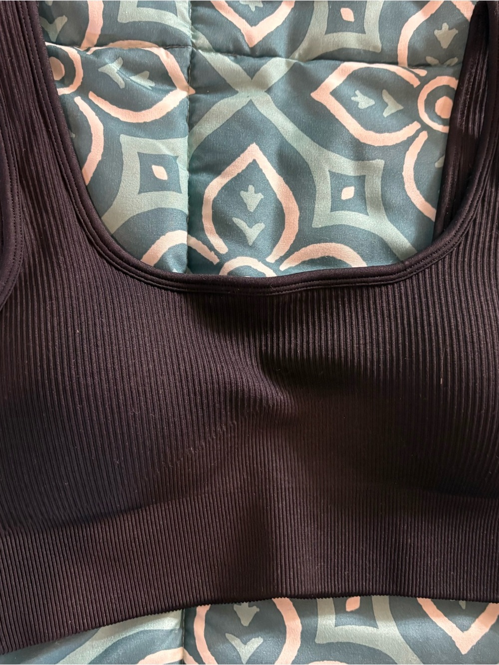 OQQ Ribbed Scoop Sports Bralette black size S